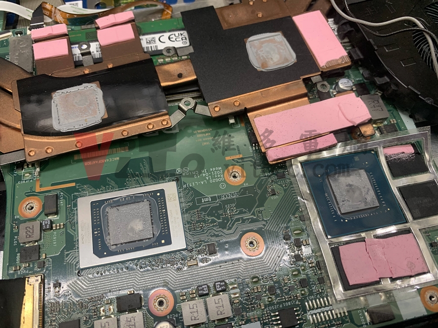LENOVO IdeaPad Gaming3 15ACH6 不過電、無法開機、筆電進水,主機板維修案例 LENOVO IdeaPad Gaming3 散熱膏失效