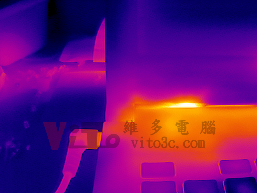 爆殼危機!筆電轉軸為何會斷裂?解析6大關鍵 ASUS FX503V 螢幕轉軸左側(熱像儀發熱分布)