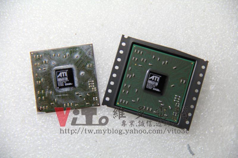 Acer Aspire 1652 WLMi 顯卡破圖線條、開機畫面半邊線條、顯卡故障維修實例 ATI X300 顯示卡晶片新舊對比