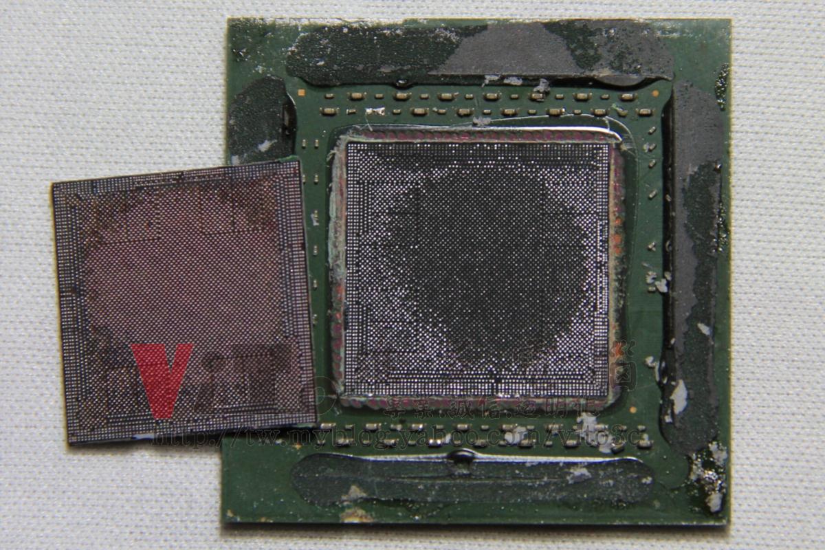 ASUS W7S 畫面線條破圖、顯示卡過熱故障、一直重開機維修實例|台中、彰化筆電專業維修 ASUS W7S BGA 焊接拆解 Nvidia 顯示卡晶片,DIE與基板封裝的內部結構