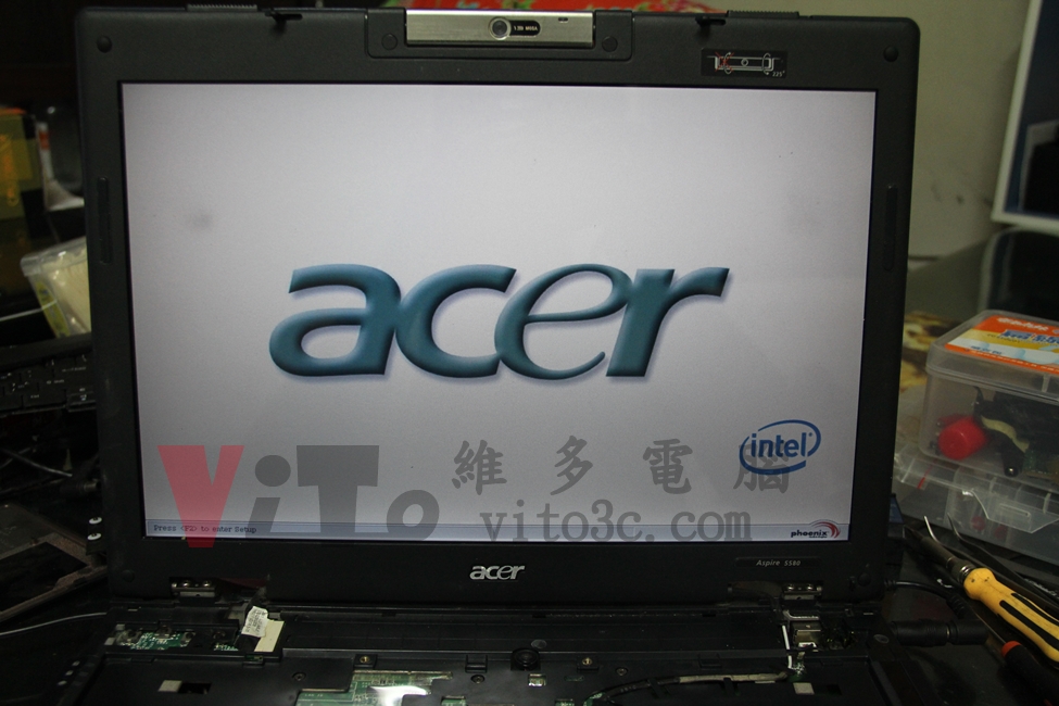 宏碁 ACER ASPIRE 5580 王建民紀念機,開機沒畫面、開機沒反應、顯卡故障維修實例 ACER Aspire 5580 開機測試