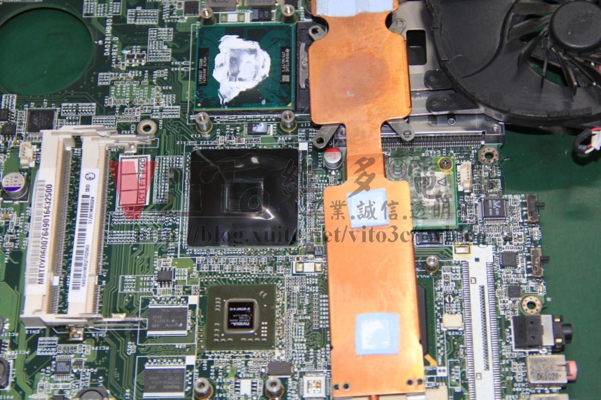 宏碁 ACER ASPIRE 5580 王建民紀念機,開機沒畫面、開機沒反應、顯卡故障維修實例 ACER Aspire 5580 散熱器,顯示卡使用導熱墊片