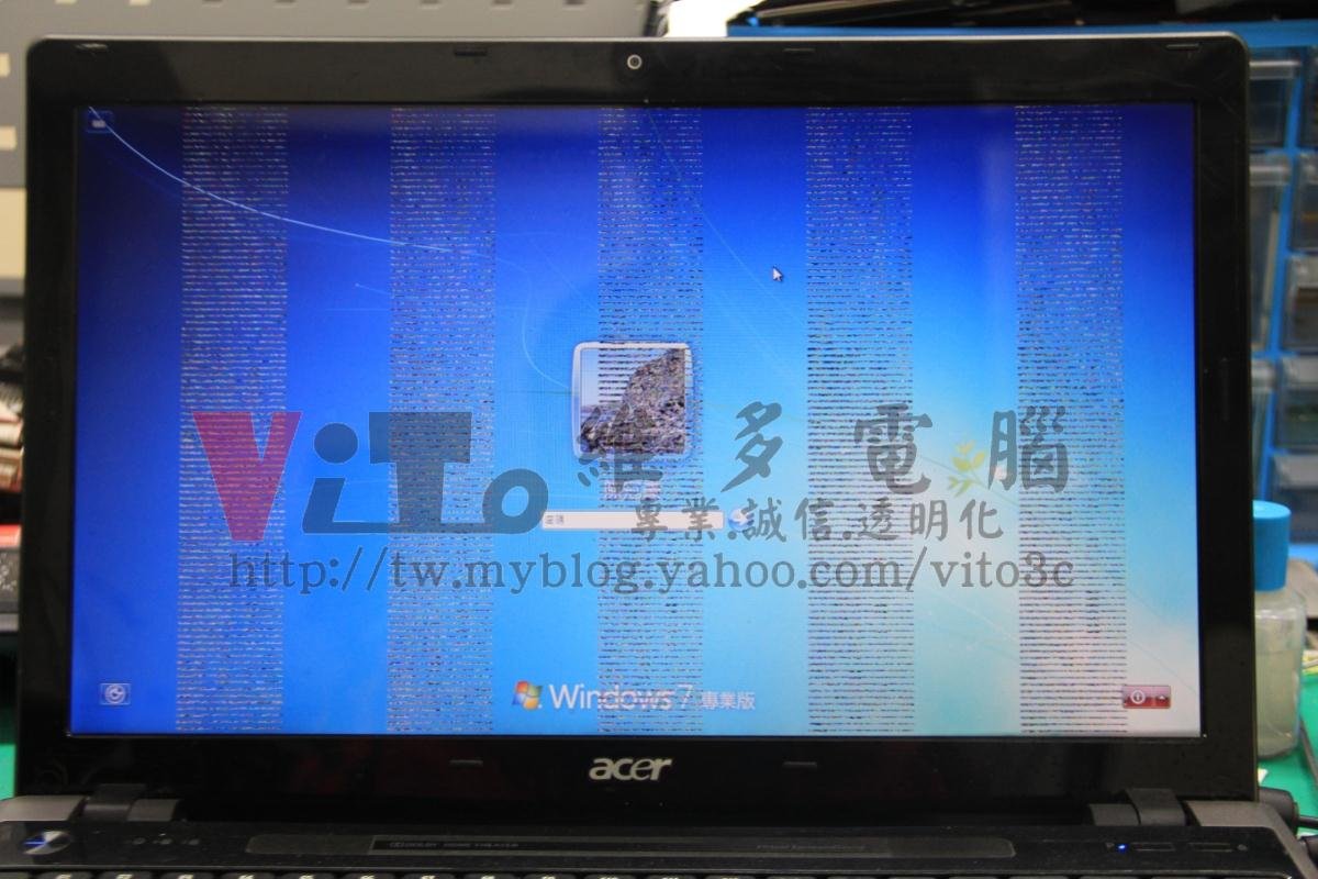 ACER 5745G 開機畫面破圖花屏