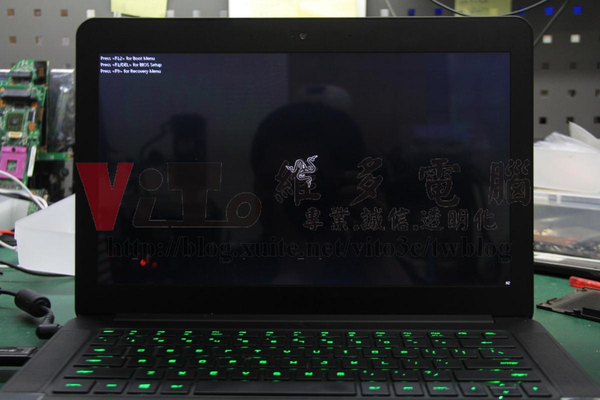 Razer BLADE RZ09 開機無畫面 無畫面顯示 不能進入作業系統 不能開機 主機板故障維修案例 Razer RZ09 開機畫面