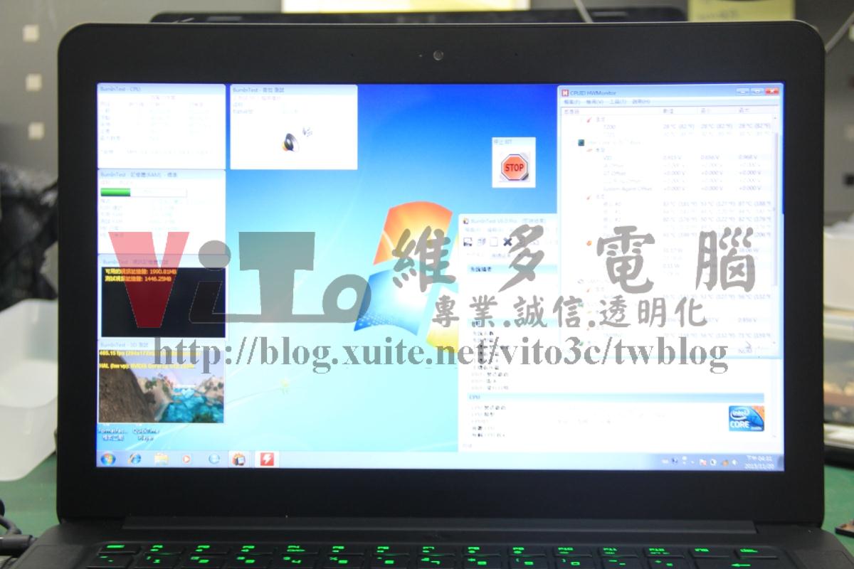 Razer BLADE RZ09 開機無畫面 無畫面顯示 不能進入作業系統 不能開機 主機板故障維修案例 Razer RZ09 效能測試