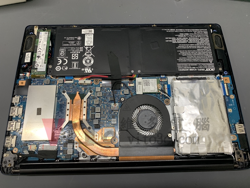 Acer SF314-54G 筆電螢幕模糊、暗角維修 | 台中、彰化現場更換 LCD ACER SF314 清理內部灰塵、散熱器清潔、更換散熱膏,預防過熱老化