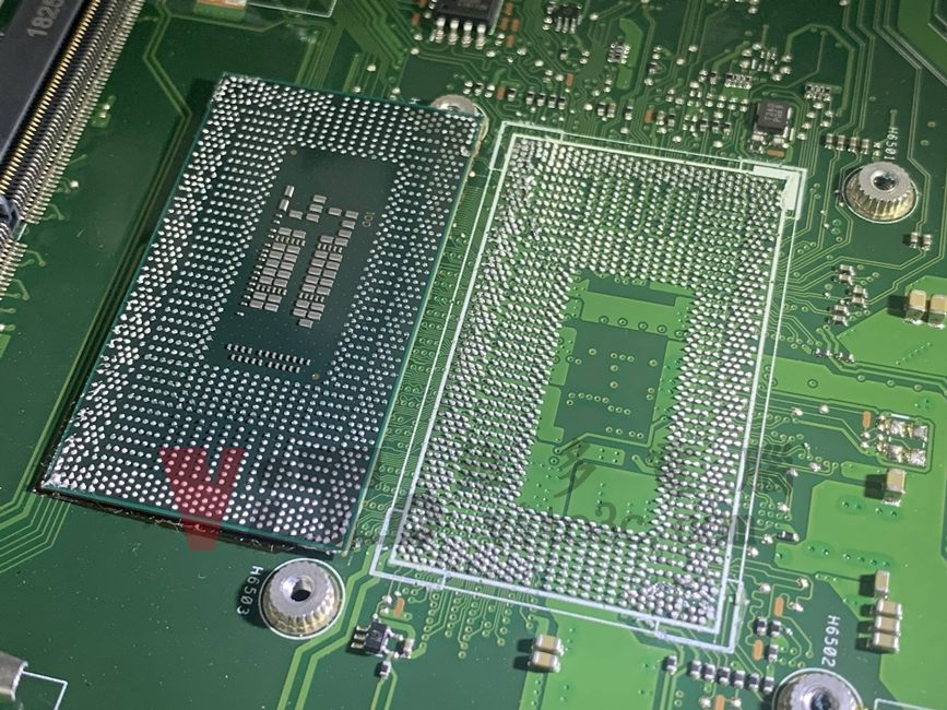 筆電散熱大解密:On-board CPU 真的容易過熱嗎? 筆電 i5-8250U (SR3LA) BGA 焊接 CPU,拆解後可見 0.45mm 錫球
