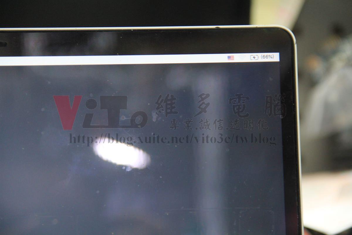 IMG_5160_结果.JPG Macbook Pro 13-inch A1708 訪客使用者介面下,可以看到電池已充電至66%