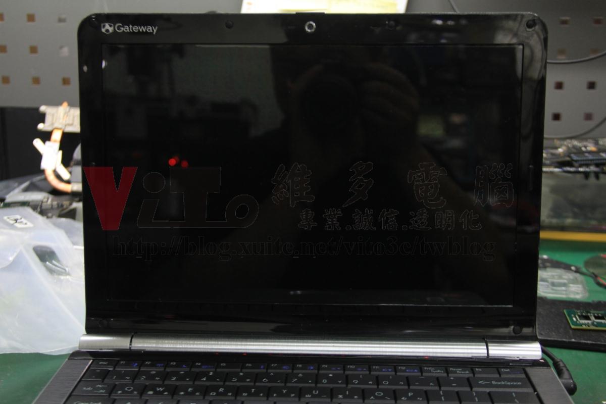 捷威 Gateway JM30 開機沒畫面、開機沒反應、ATI 3470顯示卡維修實例|台中、彰化筆電維修 Acer Gateway JM30 開機後的狀態
