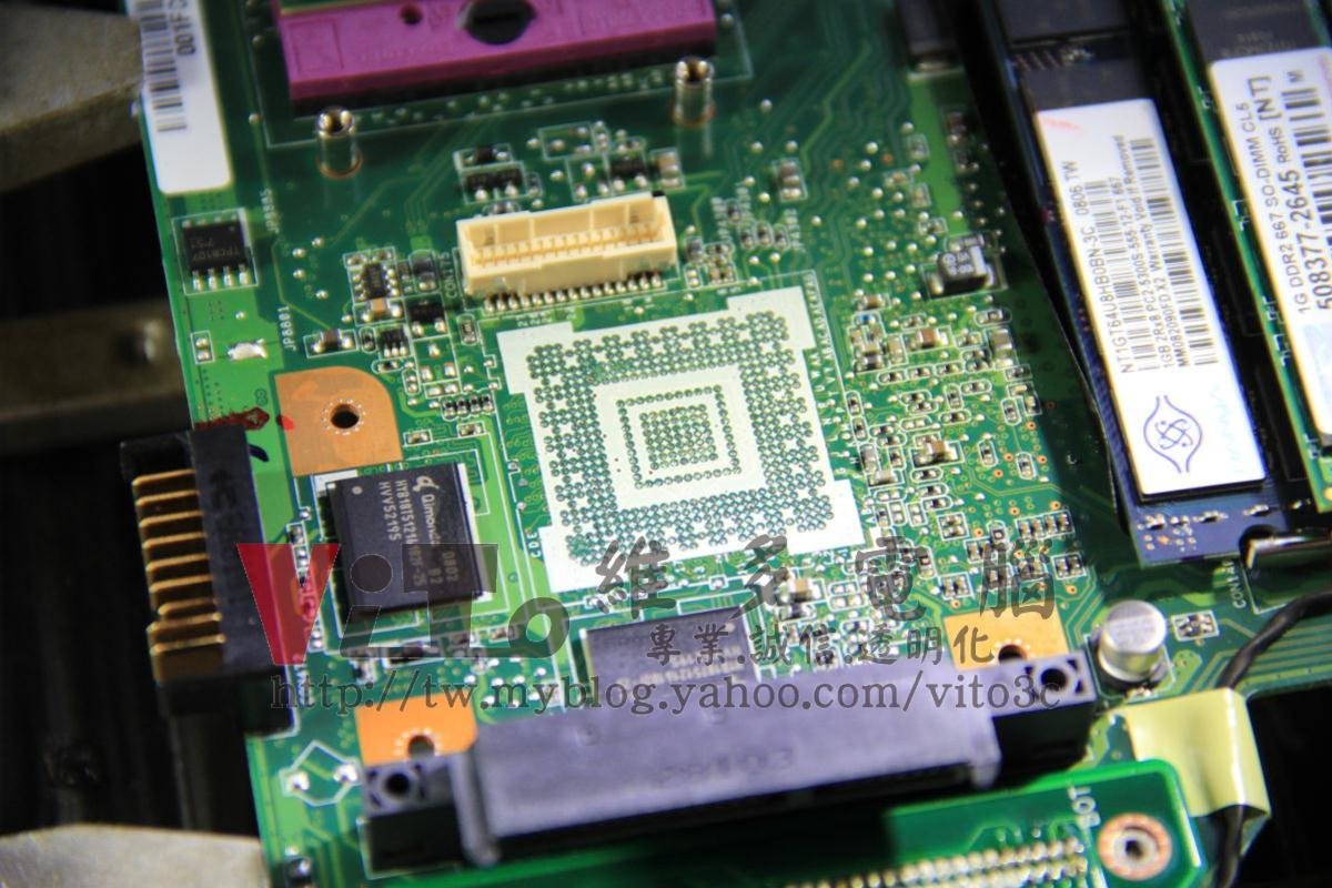 ASUS F6S 開機綠色畫面、顯卡故障通病、顯示卡BGA焊接實例|台中、彰化筆電維修 焊點除錫