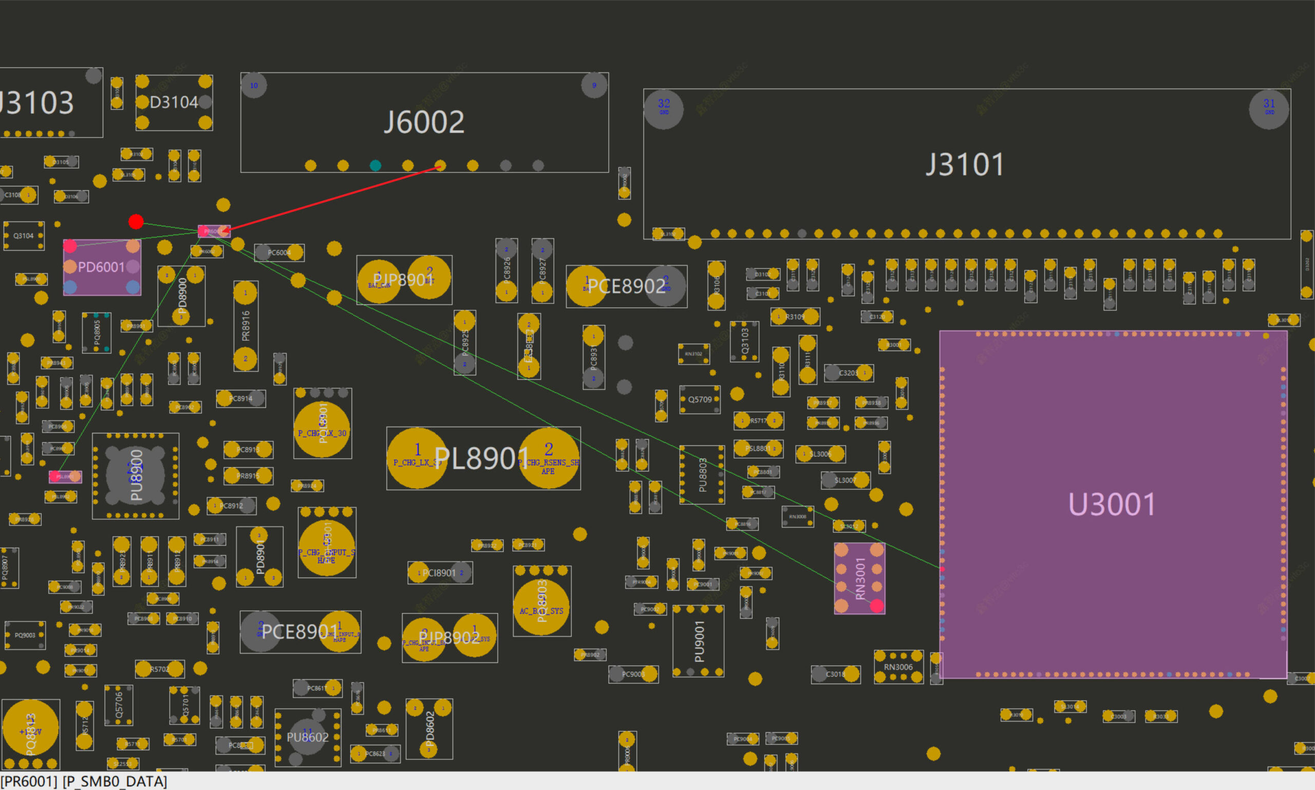 ASUS X412F 不過電、無法開機?主機板與電池維修實例|台中、彰化筆電維修 ASUS X412F I²C 電池通訊介面連接圖
