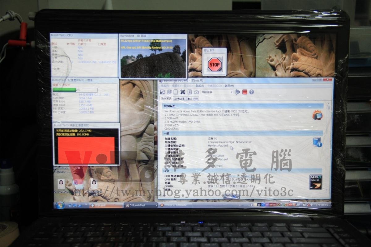 COMPAQ CQ40-411AX Caps lock燈號閃爍、開機黑屏,北橋晶片維修實例|台中、彰化筆電維修 COMPAQ CQ40-411AX 開機後監控溫度是否正常