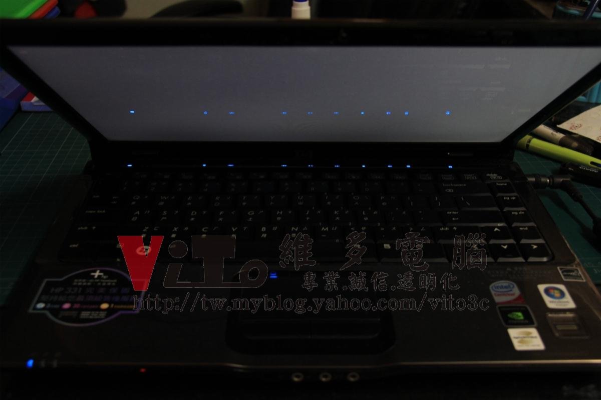 HP dv2700 無法開機、開機黑屏?顯示卡維修實例|台中、彰化筆電專業維修 HP dv2758TX 開機背光亮但無畫面
