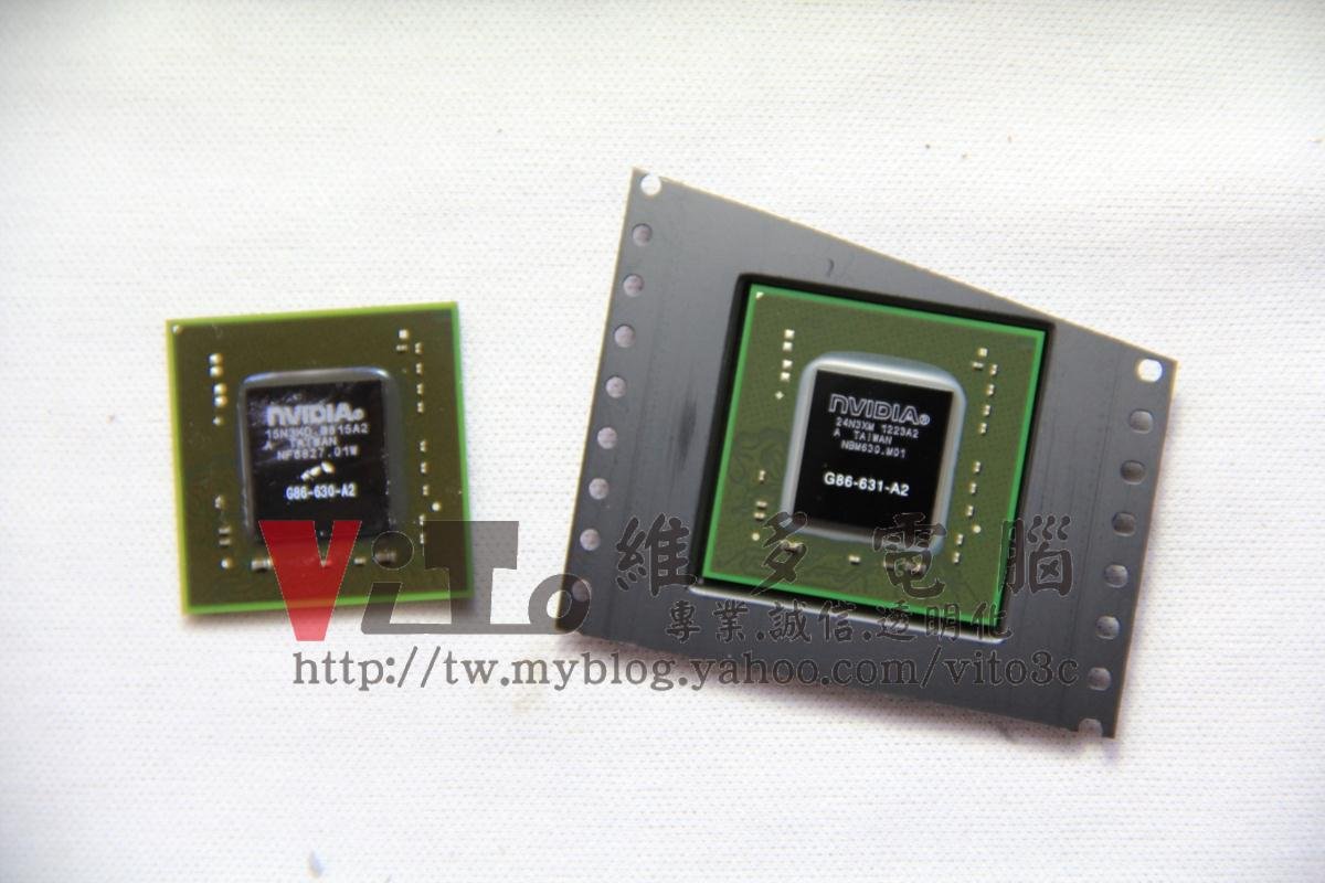 HP dv2700 無法開機、開機黑屏?顯示卡維修實例|台中、彰化筆電專業維修 Nvidia G86-631-A2 白色封裝改良型顯示晶片新舊對比