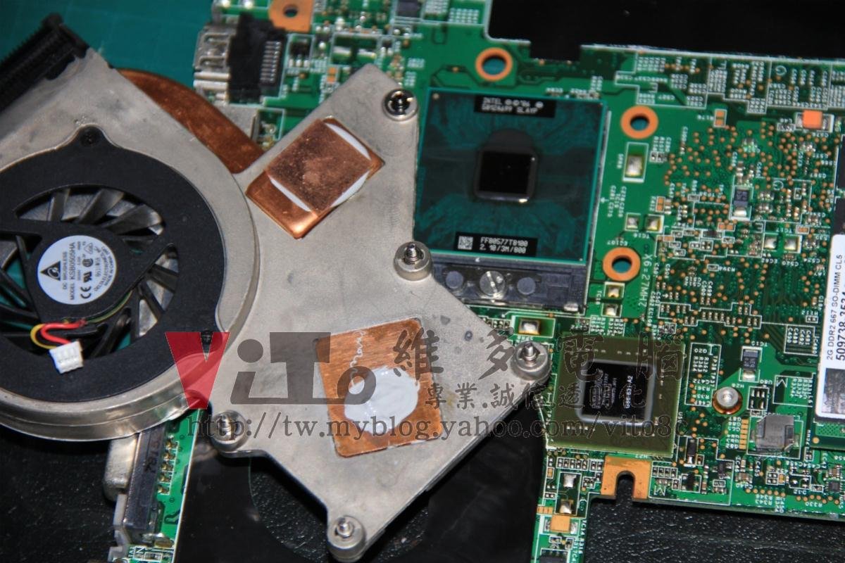 HP dv2700 無法開機、開機黑屏?顯示卡維修實例|台中、彰化筆電專業維修 HP dv2758TX 顯示卡晶片加壓銅片改裝完成