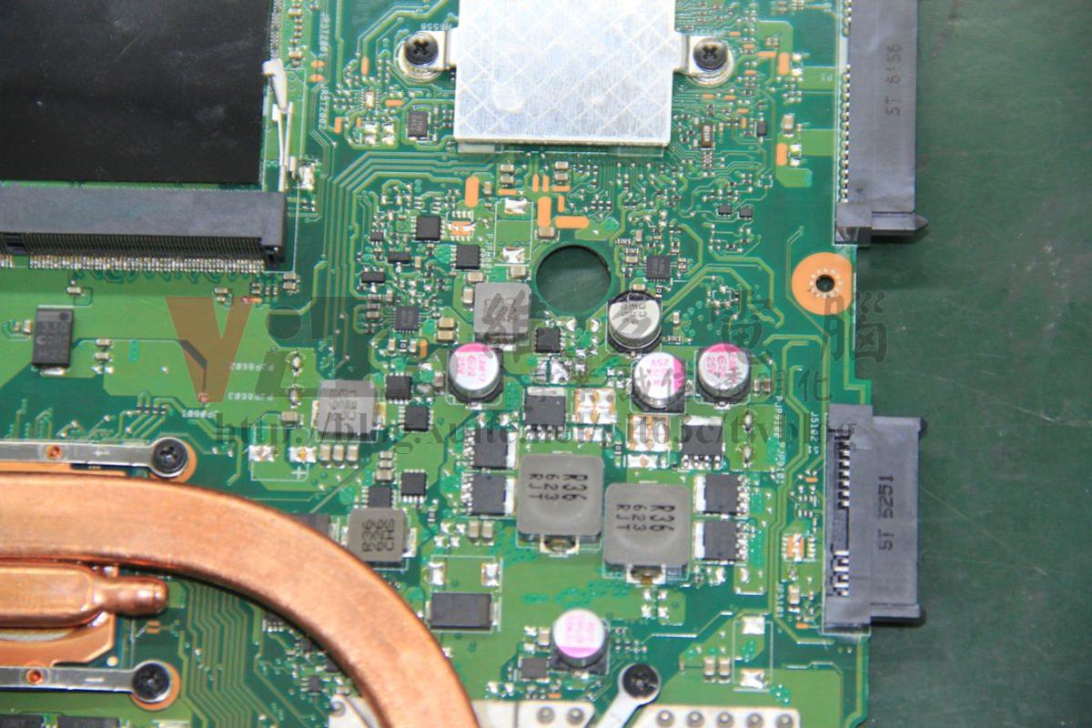 ASUS X550V 不能開機?無電源反應、HM170 南橋故障維修實例|台中、彰化筆電專業維修 ASUS X550V 發現故障位置在南橋 1.05V 供電的上側 MOSFET 短路