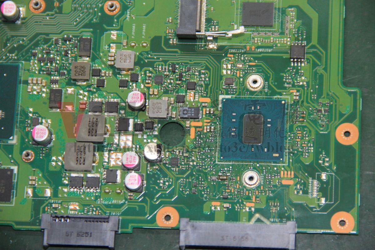 ASUS X550V 不能開機?無電源反應、HM170 南橋故障維修實例|台中、彰化筆電專業維修 ASUS X550V 上、下側的MOSFET、主要控制的管理 IC,全數更換,零件空位補上一個固態電容