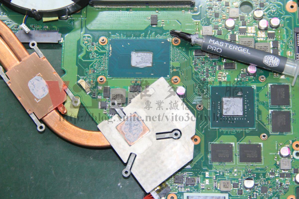 ASUS X550V 不能開機?無電源反應、HM170 南橋故障維修實例|台中、彰化筆電專業維修 ASUS X550V 更換全新的散熱膏