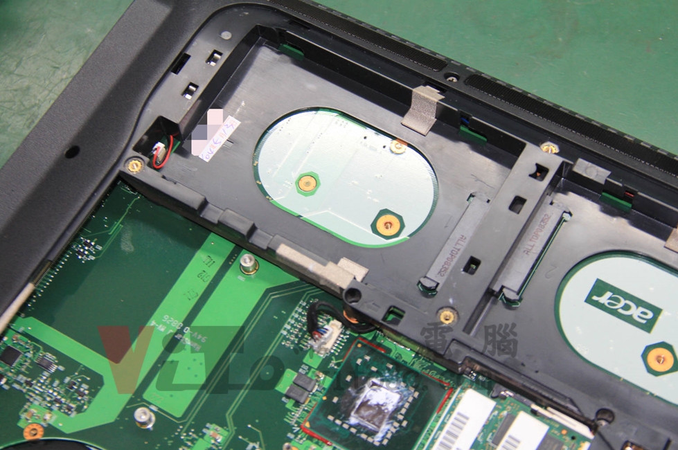ACER 8920G 開機黑屏、沒畫面顯示、無法開機、CPU供電與顯示卡故障更換實例|台中、彰化筆電維修 ACER 8920G 前業者維修保固標籤104年5月13日