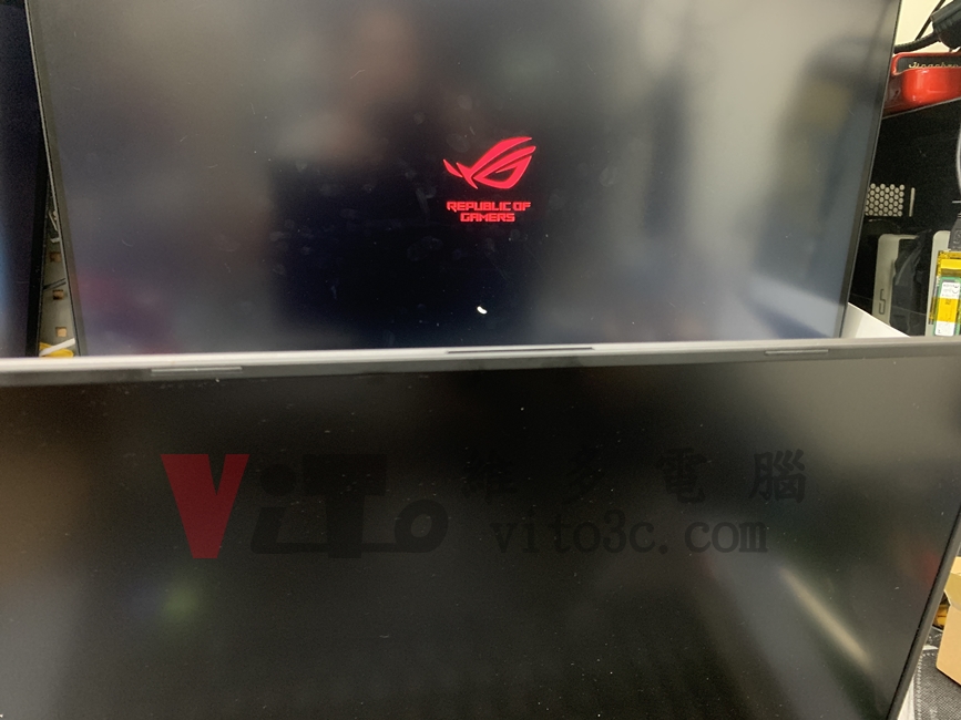 ROG G733Z 開機黑屏、有開機音效但無畫面顯示、螢幕故障維修實例|台中、彰化筆電維修 ROG G733Z 開機黑屏、有開機音效但沒有畫面顯示,測試外接螢幕可以正常顯示