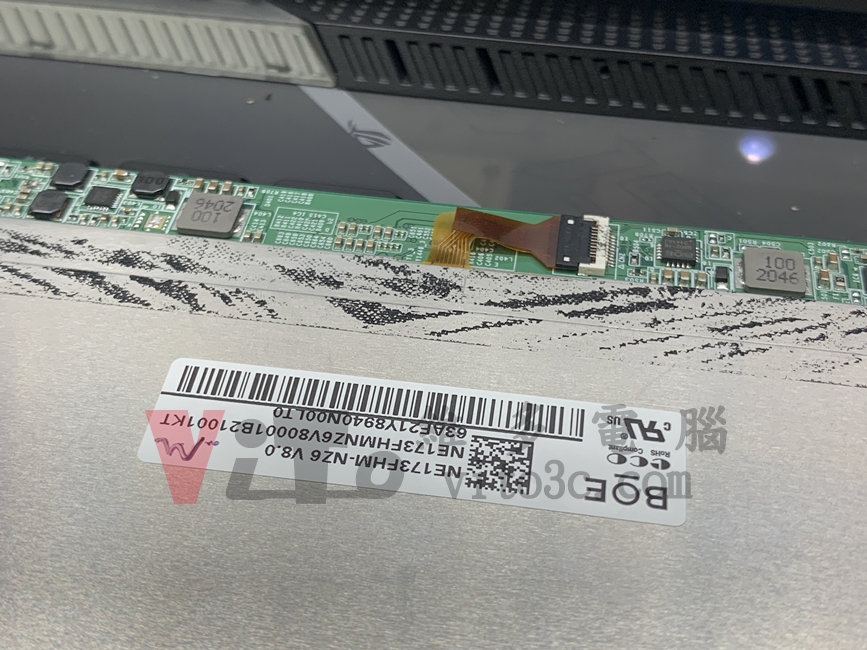 ROG G733Z 開機黑屏、有開機音效但無畫面顯示、螢幕故障維修實例|台中、彰化筆電維修 ROG G733Z 經常故障的通病面板,BOE NE173FHM-NZ6