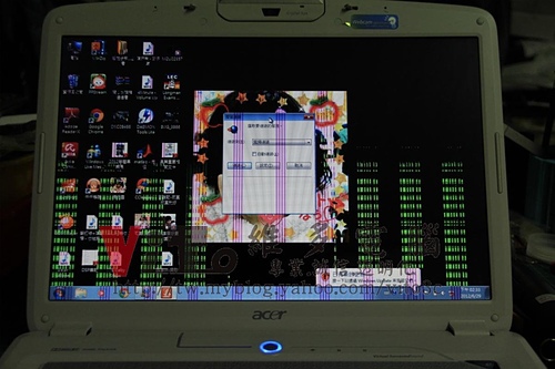 (筆電維修)宏碁 ACER ASPIRE 5920G 8600M GS顯卡過熱故障~畫面顯示異常~顯卡花屏線條破圖維修實例