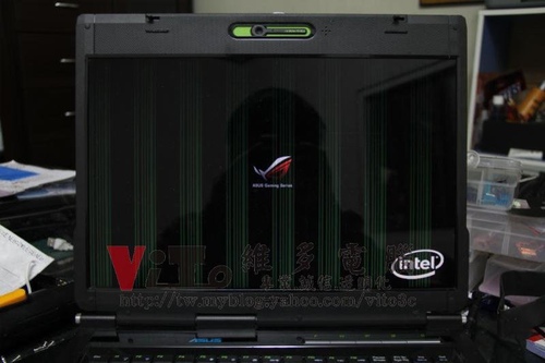(筆電維修)華碩 ASUS G1S 開機畫面破圖~畫面線條~顯卡花屏故障維修實例