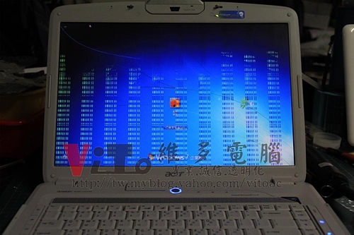 (筆電維修)宏碁 ACER ASPIRE 5920G 8600M GS顯卡過熱故障~畫面顯示異常~顯卡花屏線條破圖維修實例