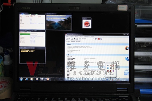 (筆電維修)華碩 ASUS F6S 分割六畫面~畫面多格~多個小畫面~畫面條紋亂碼~9300M G顯示卡過熱故障通病維修實例