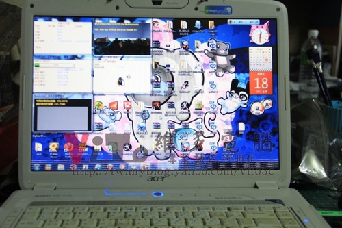 (筆電維修)宏碁 ACER ASPIRE 5920G 螢幕閃爍~畫面不定時閃爍~NVIDIA顯卡故障維修實例