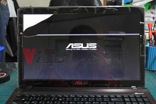 (筆電面板更換)華碩ASUS A53S 面板破裂更換維修實例