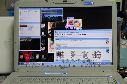 (筆電維修)宏碁 ACER ASPIRE 5920G 8600M GS顯卡過熱故障~畫面顯示異常~顯卡花屏線條破圖維修實例