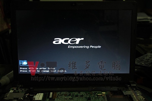 (筆電維修)宏碁 ACER ASPIRE ASPIRE 3810TZG 開機有背光沒畫面~無法開機~開機有影像沒背光維修 實例