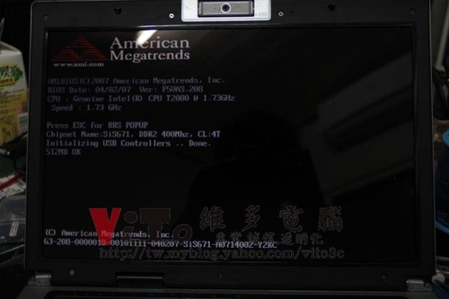 (筆電維修)華碩 ASUS F5V 顯卡故障導致開機沒畫面~無法開機~外接螢幕有線條產生維修實例