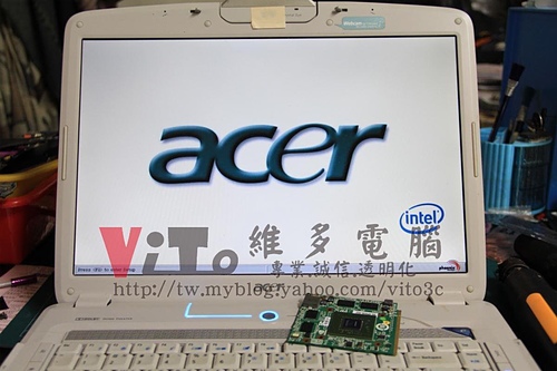 (筆電維修)宏碁 ACER ASPIRE 5920G 開機白畫面~開機白屏~顯卡故障通病~顯卡升級維修實例