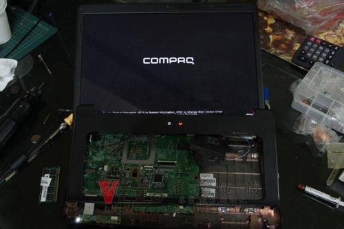 (筆電維修)康柏 HP COMPAQ CQ50 開機嗶聲無法開機(一長兩短)