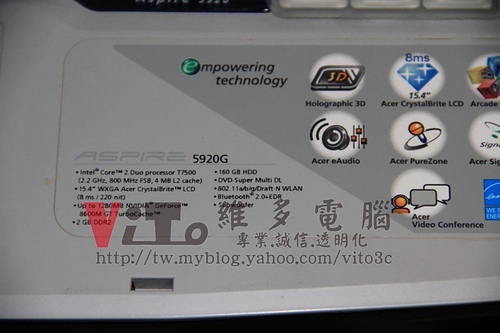 (筆電維修)宏碁 ACER ASPIRE 5920G 開機沒畫面~畫面全黑~顯示卡8600M GT故障通病維修實例