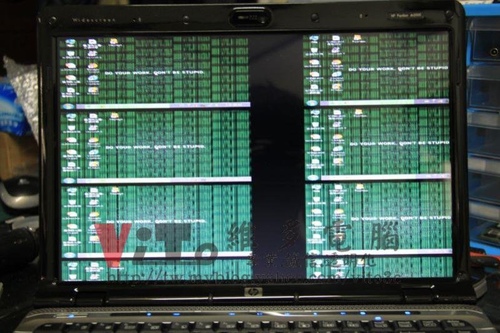(筆電維修)惠普 HP Pavilion DV2000(DV2603TX) 開機綠色線條~顯卡故障六畫面分割~NVIDIA顯卡故障通病維修實例