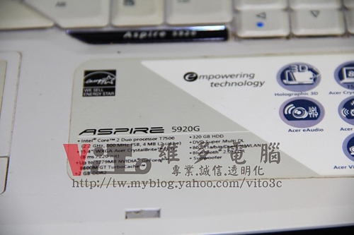 (筆電維修)宏碁 ACER ASPIRE 5920G 開機沒畫面~開機沒反應~無法開機~顯卡故障維修實例(2) (筆電維修)宏碁 ACER ASPIRE 5920G 開機沒畫面~開機沒反應~無法開機~顯卡故障維修實例(2)