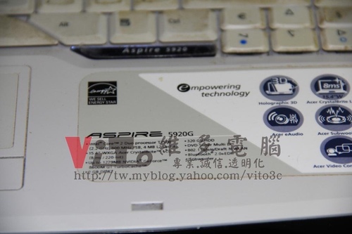 (筆電維修)宏碁 ACER ASPIRE 5920G 螢幕閃爍~畫面不定時閃爍~NVIDIA顯卡故障維修實例